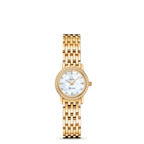 Omega De Ville Prestige Quartz 22 Yellow Gold Diamond / MOP Diamond / Bracelet